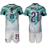 Men's Portugal Team #21 Diogo Jota Green 2026 World Cup Away Soccer Jersey Suit Men's Portugal Team #21 Diogo Jota Green 2026 World Cup Away Soccer Jersey Suit