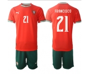 Men's Portugal Team #21 Francisco 2025 Red Home Soccer Jersey Suit