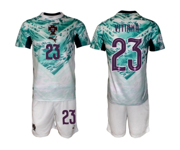 Men's Portugal Team #23 Vitinha Green 2026 World Cup Away Soccer Jersey Suit