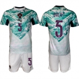 Men's Portugal Team #5 Diogo Dalot Green 2026 World Cup Away Soccer Jersey Suit Men's Portugal Team #5 Diogo Dalot Green 2026 World Cup Away Soccer Jersey Suit