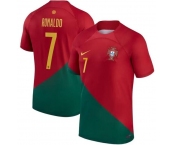 Men's Portugal Team #7 Cristiano Ronaldo Red Green Soccer Jersey