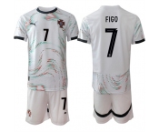 Men's Portugal Team #7 Luís Figo 2025 White Away Soccer Jersey Suit