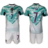Men's Portugal Team #7 Luís Figo Green 2026 World Cup Away Soccer Jersey Suit Men's Portugal Team #7 Luís Figo Green 2026 World Cup Away Soccer Jersey Suit