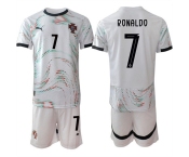 Men's Portugal Team #7 Ronaldo 2025 White Away Soccer Jersey Suit