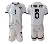 Men's Portugal Team #8 B.Fernandes 2025 White Away Soccer Jersey Suit