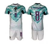 Men's Portugal Team #8 Bruno Fernandes Green 2026 World Cup Away Soccer Jersey Suit Men's Portugal Team #8 Bruno Fernandes Green 2026 World Cup Away Soccer Jersey Suit