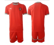 Men's Portugal Team Blank 2025 Red Home Soccer Jersey Suit