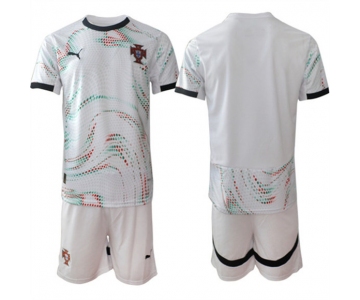 Men's Portugal Team Blank 2025 White Away Soccer Jersey Suit