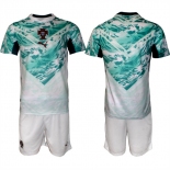 Men's Portugal Team Blank Green 2026 World Cup Away Soccer Jersey Suit Men's Portugal Team Blank Green 2026 World Cup Away Soccer Jersey Suit