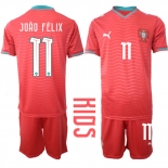 Youth Portugal #11 JOAO FELIX National Team FIFA x World Cup 2026 Home Red On Eusebio special edition Kids Jersey Youth Portugal #11 JOAO FELIX National Team FIFA x World Cup 2026 Home Red On Eusebio special edition Kids Jersey