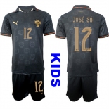 Youth Portugal #12 JOSE SA National Team FIFA x World Cup 2026 Away Gray On Eusebio special edition Kids Jersey Youth Portugal #12 JOSE SA National Team FIFA x World Cup 2026 Away Gray On Eusebio special edition Kids Jersey