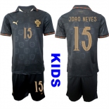 Youth Portugal #15 JOAO NEVES National Team FIFA x World Cup 2026 Away Gray On Eusebio special edition Kids Jersey Youth Portugal #15 JOAO NEVES National Team FIFA x World Cup 2026 Away Gray On Eusebio special edition Kids Jersey