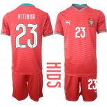 Youth Portugal #23 VITINHA National Team FIFA x World Cup 2026 Home Red On Eusebio special edition Kids Jersey