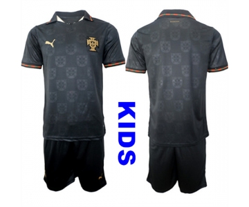 Youth Portugal Blank National Team FIFA x World Cup 2026 Away Gray On Eusebio special edition Kids Jersey