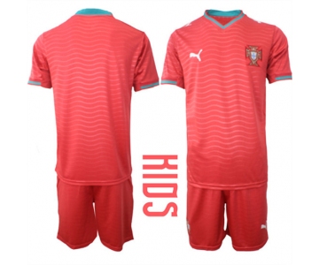 Youth Portugal Blank National Team FIFA x World Cup 2026 Home Red On Eusebio special edition Kids Jersey