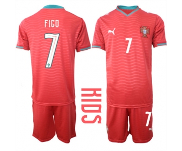 Youth Portugal #FIGO National Team FIFA x World Cup 2026 Home Red On Eusebio special edition Kids Jersey