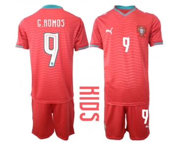 Youth Portugal #G.ROMOS National Team FIFA x World Cup 2026 Home Red On Eusebio special edition Kids Jersey