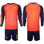 Men's Spain #1 RAYA National Team FIFA x World Cup 2026 Long Sleeve Home Red On Field Jerseys Men's Spain #1 RAYA National Team FIFA x World Cup 2026 Long Sleeve Home Red On Field Jerseys