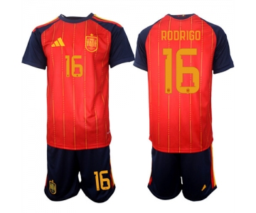 Men's Spain #16 RODRIGO National Team FIFA x World Cup 2026 Home Red On Field Jerseys