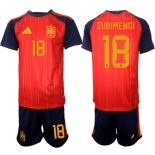 Men's Spain #18 ZUBIMENDI National Team FIFA x World Cup 2026 Home Red On Field Jerseys Men's Spain #18 ZUBIMENDI National Team FIFA x World Cup 2026 Home Red On Field Jerseys