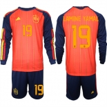 Men's Spain #19 FERMIN National Team FIFA x World Cup 2026 Long Sleeve Home Red On Field Jerseys Men's Spain #19 FERMIN National Team FIFA x World Cup 2026 Long Sleeve Home Red On Field Jerseys