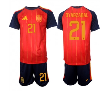 Men's Spain #21 OYARZABAL National Team FIFA x World Cup 2026 Home Red On Field Jerseys
