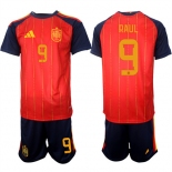 Men's Spain #9 RAUL National Team FIFA x World Cup 2026 Home Red On Field Jerseys