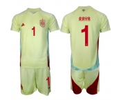 Men's Spain Team #1 David Raya 2024-25 Yellow Away Soccer Jersey SuitMen's Spain Team #1 David Raya 2024-25 Yellow Away Soccer Jersey Suit