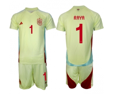 Men's Spain Team #1 David Raya 2024-25 Yellow Away Soccer Jersey SuitMen's Spain Team #1 David Raya 2024-25 Yellow Away Soccer Jersey Suit
