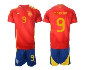 Men's Spain Team #9 Gerard Moreno 2024-25 Red Home Soccer Jersey Suit