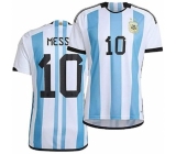 Men Argentina #10 Lion Messi white Blue 2024 Soccer Jersey