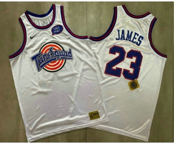 Men's The Movie Space Jam #23 LeBron James White Soul AU Basketball Jersey