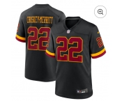 Women Washington Commanders #22 Jacory Croskey-Merritt Black Nike Hail Raiser Game Stitched Jersey