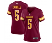 Women's Washington Commanders #5 Jayden Daniels Burgundy 2024 Draft Football Stitched Jersey