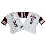 Women's Washington Commanders #5 Jayden Daniels White 2024 F.U.S.E. Draft Stitched Jersey