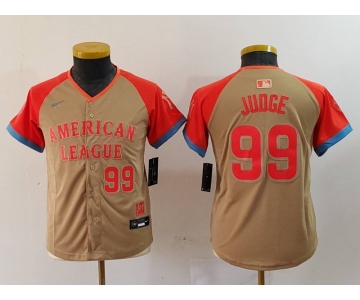 Youth New York Yankees #99 Aaron Judge Number Cream 2024 All Star Limited Stitched Jersey