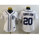Women's Detroit Tigers #20 Spencer Torkelson White Cool Base Stitched Baseball Jersey