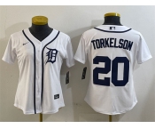Women's Detroit Tigers #20 Spencer Torkelson White Cool Base Stitched Baseball Jersey