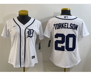 Women's Detroit Tigers #20 Spencer Torkelson White Cool Base Stitched Baseball Jersey