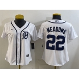 Women's Detroit Tigers #22 Parker Meadows White Cool Base Stitched Baseball Jersey