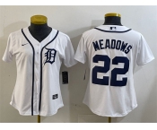 Women's Detroit Tigers #22 Parker Meadows White Cool Base Stitched Baseball Jersey