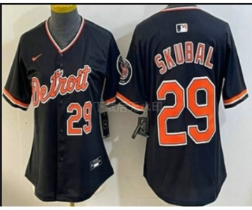 Women's Detroit Tigers #29 Tarik Skubal Black Stadium Jersey