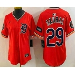 Women's Detroit Tigers #29 Tarik Skubal Orange Stadium Jersey Women's Detroit Tigers #29 Tarik Skubal Orange Stadium Jersey