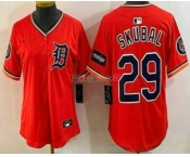 Women's Detroit Tigers #29 Tarik Skubal Orange Stadium Jersey Women's Detroit Tigers #29 Tarik Skubal Orange Stadium Jersey