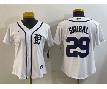 Women's Detroit Tigers #29 Tarik Skubal White Cool Base Stitched Baseball Jersey