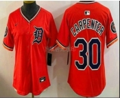 Women's Detroit Tigers #30 Kerry Carpenter Orange Stadium Jersey Women's Detroit Tigers #30 Kerry Carpenter Orange Stadium Jersey