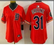 Women's Detroit Tigers #31 Riley Greene Orange Stadium Jersey Women's Detroit Tigers #31 Riley Greene Orange Stadium Jersey