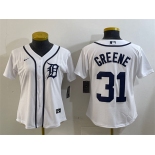 Women's Detroit Tigers #31 Riley Greene White Cool Base Stitched Baseball Jersey
