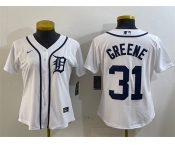 Women's Detroit Tigers #31 Riley Greene White Cool Base Stitched Baseball Jersey