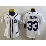 Women's Detroit Tigers #33 Colt Keith White Cool Base Stitched Baseball Jersey